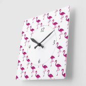 Sparkly flamingo Pink glitter sparkeert patroon Vierkante Klok (Hoek)