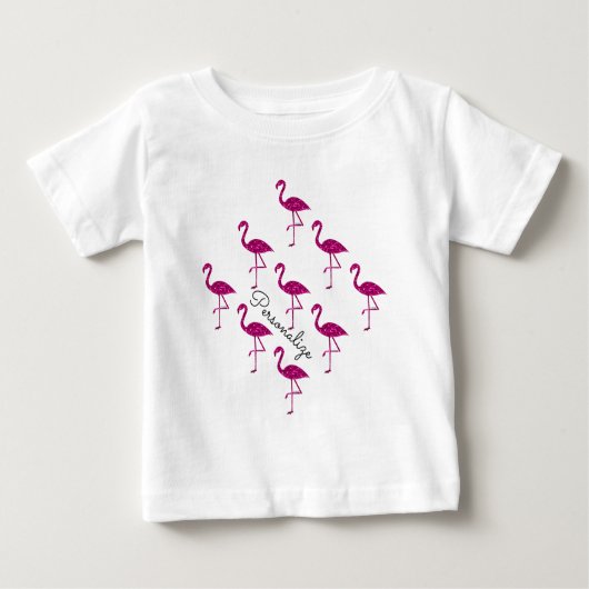 Sparkly flamingo Pink glitter sparkles personalise (Voorkant)