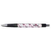 Sparkly flamingo Pink glitter sparkles personalise Pen (Voorkant)