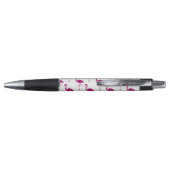 Sparkly flamingo Pink glitter sparkles personalise Pen (Achterkant)