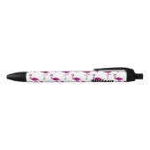 Sparkly flamingo Pink glitter sparkles personalise Zwarte Inkt Pen (Bovenkant)