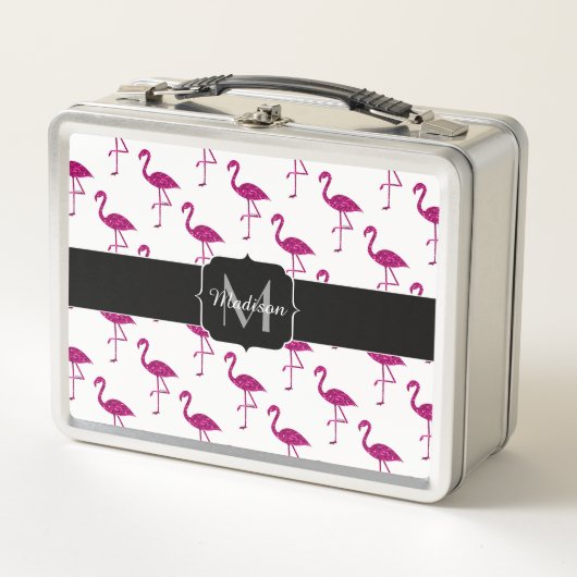 Sparkly flamingo Pink glitter sparters Monogram (Voorkant)
