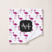 Sparkly flamingo Pink glitter sparters Monogram Bad Handdoek (Wasdoekje)