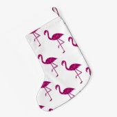Sparkly flamingo Pink glitter sparters Monogram Kleine Kerstsok (Achterkant (Hangend))