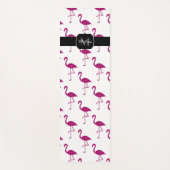 Sparkly flamingo Pink glitter sparters Monogram Yogamat (Voorkant)