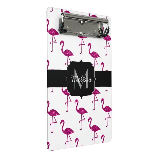 Sparkly flamingo Pink sparkles patroon Monogram Mini Klembord (Schuin)