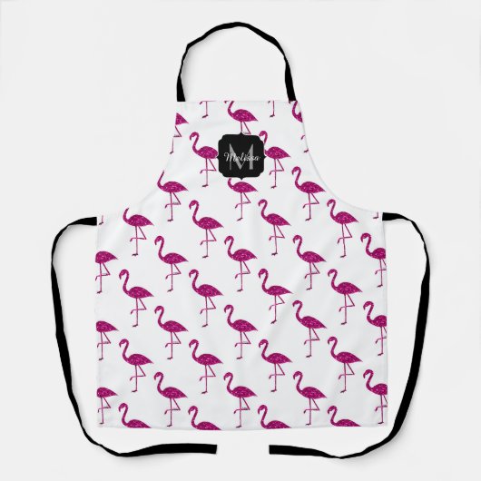 Sparkly flamingo Pink sparkles patroon Monogram Schort (Voorkant)