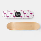 Sparkly flamingo Pink sparkles patroon Monogram Skateboard (Horizontaal)