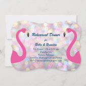 Sparkly Flamingo Rehearsal Dinner Invitation Kaart (Voorkant)