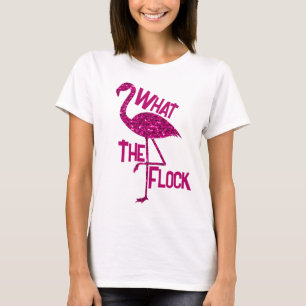 Sparkly flamingo Roze fonkelt Wat de kudde T-shirt