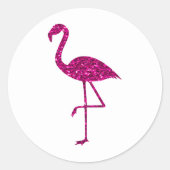 Sparkly flamingo Roze glitter faux sparkles Ronde Sticker (Voorkant)