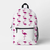 Sparkly flamingo Roze glitterpatroon wit Bedrukte Rugzak (Voorkant)