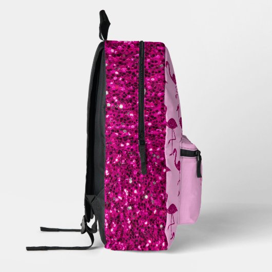 Sparkly flamingo Roze sprankelend patroon Aangepas Bedrukte Rugzak (Links)