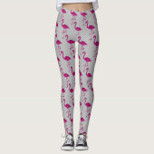 Sparkly flamingo Roze sprankelend patroon grijs Leggings (Voorkant)