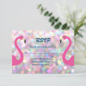 Sparkly Flamingo Wedding RSVP (Staand voorkant)