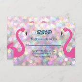 Sparkly Flamingo Wedding RSVP (Voorkant / Achterkant)