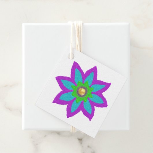 Sparkly flower Eid Bedankjes Labels (In situ)