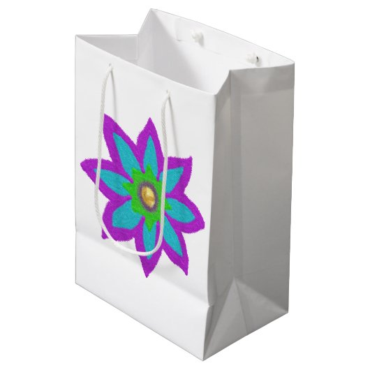Sparkly flower Eid Medium Cadeauzakje (Voorkant Gekanteld)