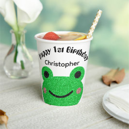 Sparkly Frog Happy Birthday Paper Cups Papieren Bekers