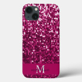 Sparkly Fuchsia|Roze Sequin/Glitter Name Case-Mate iPhone Case (Achterkant)