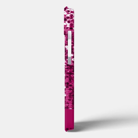 Sparkly Fuchsia|Roze Sequin/Glitter Name Case-Mate iPhone Case (Achterkant / Links)