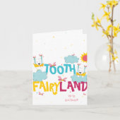 Sparkly Fun Funny Tooth Fairy Bedankt Kaart (Gele Bloem)