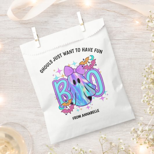 Sparkly Ghost Ghouls Wil Have Fun Halloween Bedankzakje (Geknipt)