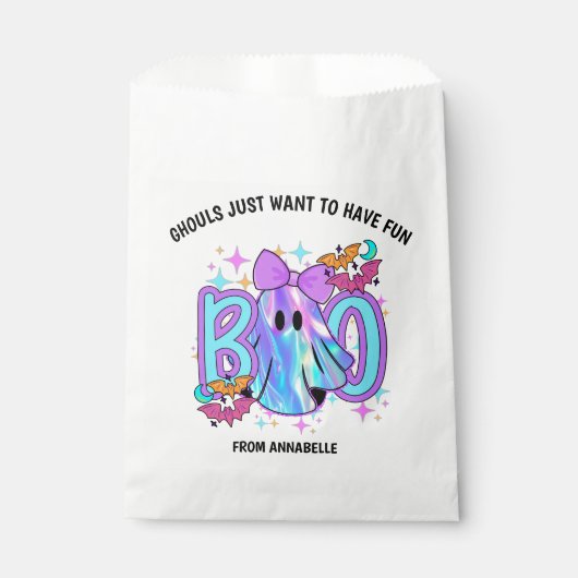 Sparkly Ghost Ghouls Wil Have Fun Halloween Bedankzakje (Voorkant)
