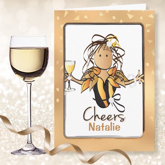 Sparkly Girly Glam Any Age Birthday Kaart for her