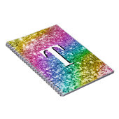 Sparkly Girly Rainbow Chunky Glitter Monogram Notitieboek (Rechterzijde)