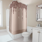 Sparkly Glitter bestuurt Roos Gold Skinny Girly Douchegordijn (In situ)
