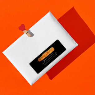 Sparkly Glitter Black Oranje Peach Return-adverten Etiket