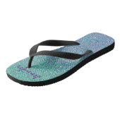 Sparkly Glitter Blue Green en Paars Teenslippers (Schuin)