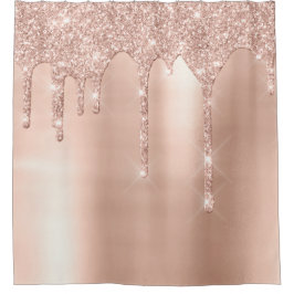 Sparkly Glitter Drift roze Rose Gold Blush Lux Douchegordijn