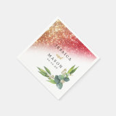 Sparkly Glitter Eucalyptus Weddenschap Servet (Hoek)
