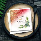 Sparkly Glitter Eucalyptus Weddenschap Servet