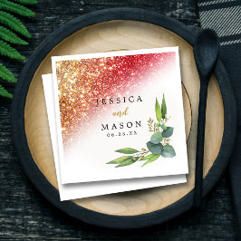 Sparkly Glitter Eucalyptus Weddenschap Servet