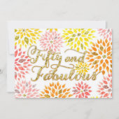 Sparkly Glitter Floral 50 Fabulous Birthday Kaart (Voorkant)