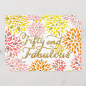 Sparkly Glitter Floral 50 Fabulous Birthday Kaart (Voorkant / Achterkant)