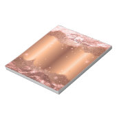 Sparkly Glitter Folie Roos Gold Name and Monogram Notitieblok (Linkerzijde)