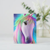 Sparkly Glitter Glanzende Echte Regenboog Eenhoorn Feestdagenkaart (Staand voorkant)