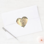 Sparkly Glitter Gold Kiss Lips Love &Bedankt Girly Hart Sticker (Envelop)