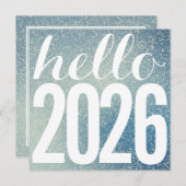 Sparkly Glitter Hallo nieuwjaar Feestdagenkaart (Voorkant / Achterkant)