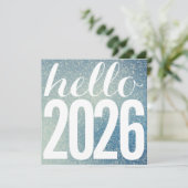 Sparkly Glitter Hallo nieuwjaar Feestdagenkaart (Staand voorkant)