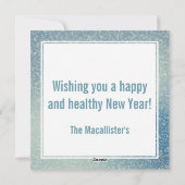 Sparkly Glitter Hallo nieuwjaar Feestdagenkaart (Achterkant)