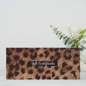 Sparkly Glitter Leopard Cheetah Gift Certificaat Kaart (Staand voorkant)