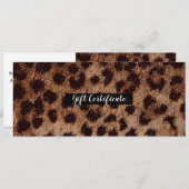 Sparkly Glitter Leopard Cheetah Gift Certificaat Kaart (Voorkant / Achterkant)