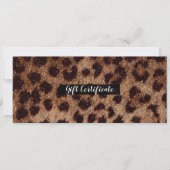 Sparkly Glitter Leopard Cheetah Gift Certificaat Kaart (Voorkant)