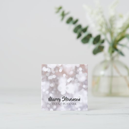 Sparkly glitter-patroon vierkante visitekaartje (Staand voorkant)