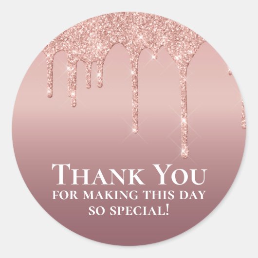 Sparkly Glitter Pink Bedankt voor uw plezier Ronde Sticker (Voorkant)